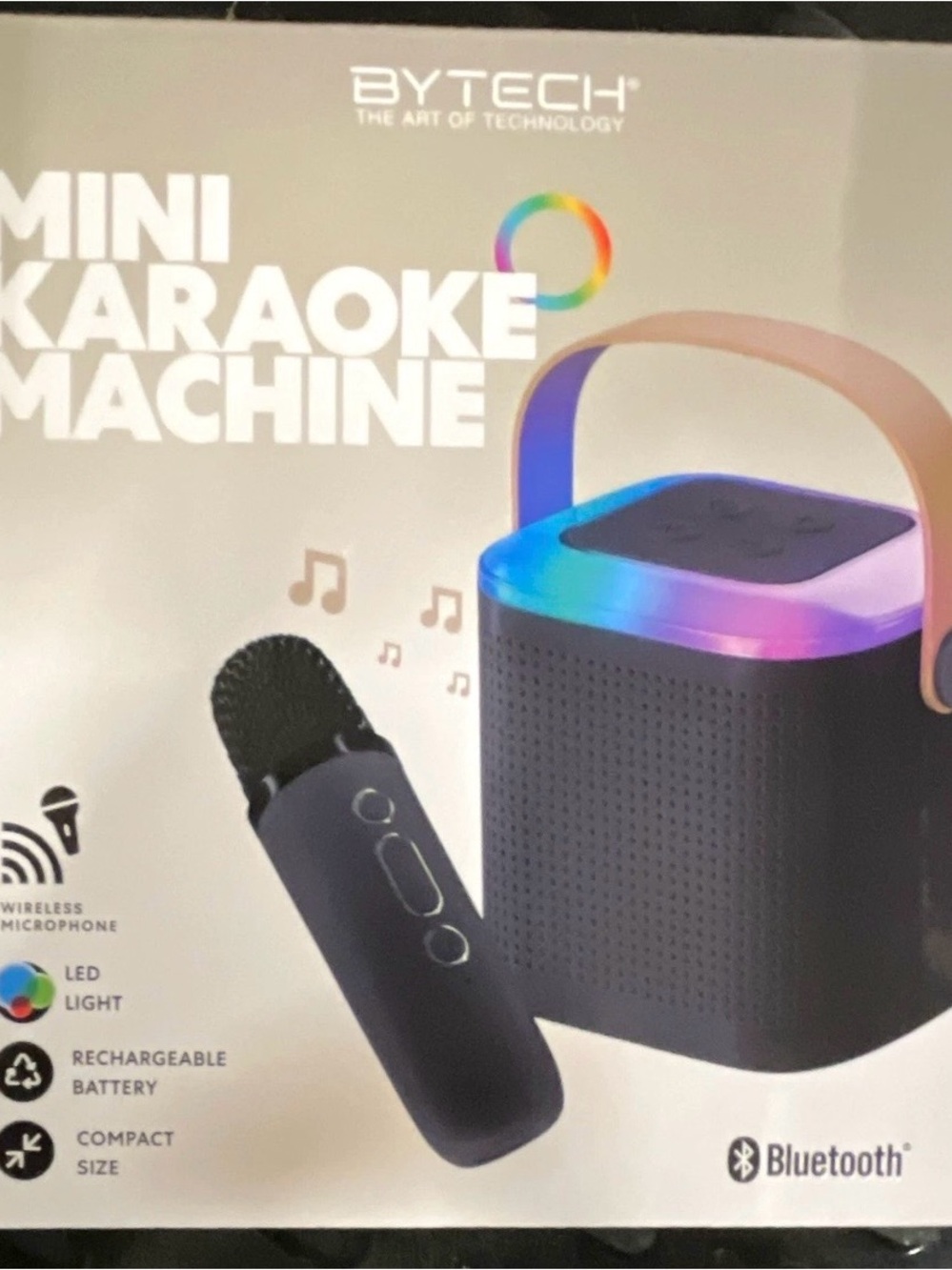 Mini Karaoke Machine with Wireless Microphone - Black
